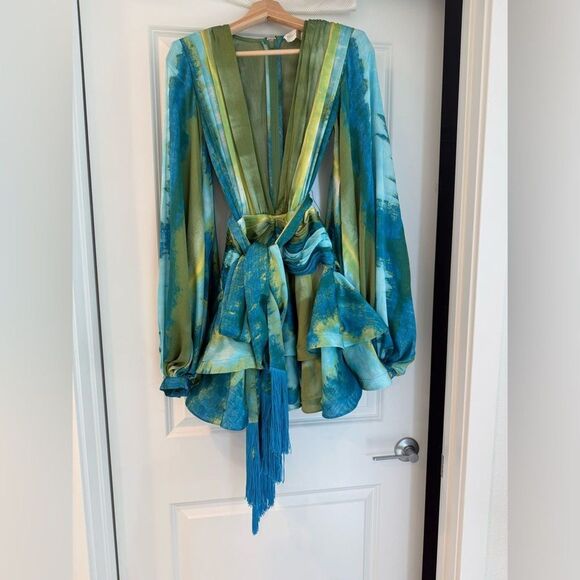 Bronx and Banco Green and Blue Mini Dress - Picture 11 of 16